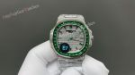 E7 Factory Patek Philippe Nautilus 9015 Movement 40mm Green Bezel Iced out Watch